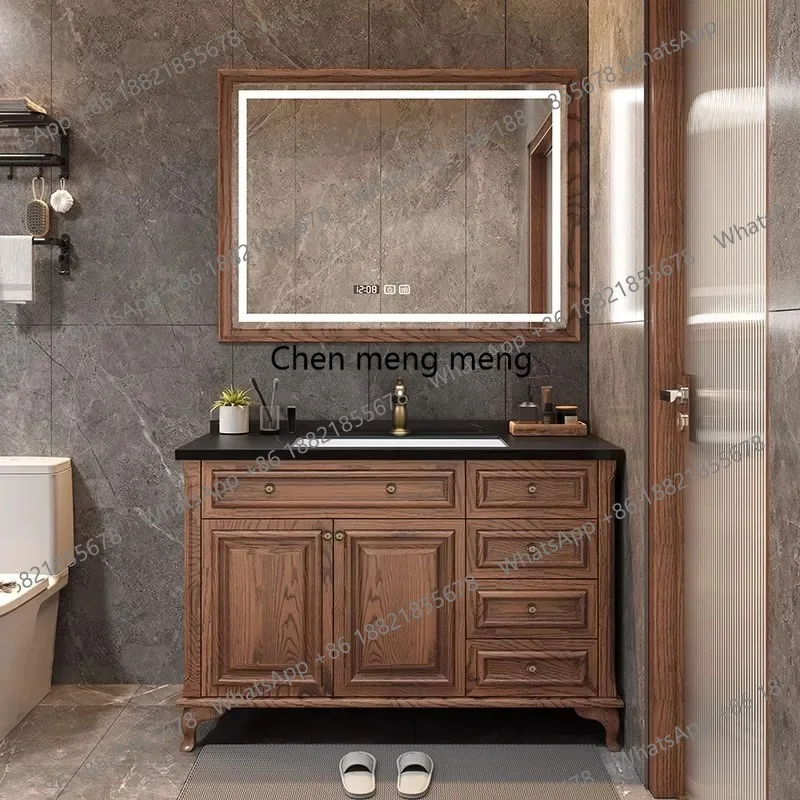 

American Bathroom Cabinets Combination Bathroom Cabinets Floor-standing Red Oak Custom Home Furniture In Particolare
