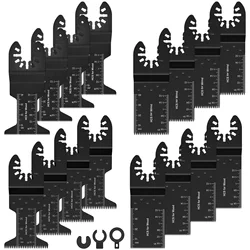 Hoja de sierra oscilante multiherramienta Upgrade16Pcs, herramienta oscilante de acero rico en carbono para cortar madera, Metal, PVC, hoja oscilante