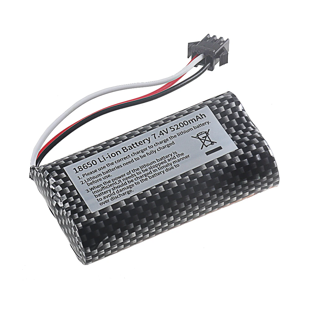 18650 Li-ion 7.4V 5200mAh Battery SM-3P Plug with USB Charger For MN82 MN128 MN78 LC79 MN90K MN91 MN45 MN99 MN96 RC Car Parts view 2