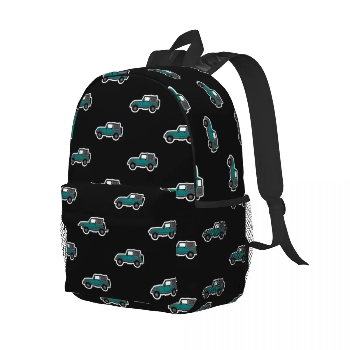 Teal Jeep Backpacks Boys Girls Bookbag Casual Children School Bags Travel Rucksack Shoulder Bag Large Capacity