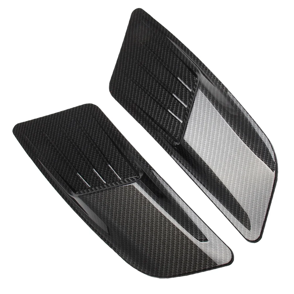 

1Pair Simulated Air Outlet Sticker ABS Material Easy Install Car Hood Vent Decoration Auto Side Air Flow Cover Engine Hood