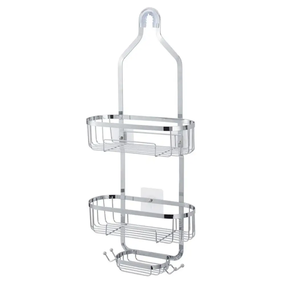 

Waterproof Hooks Hanging Shower Basket Anti-Swing No Drilling Soap Holder Detachable Extra Wide Space Soap Baskets Sponge