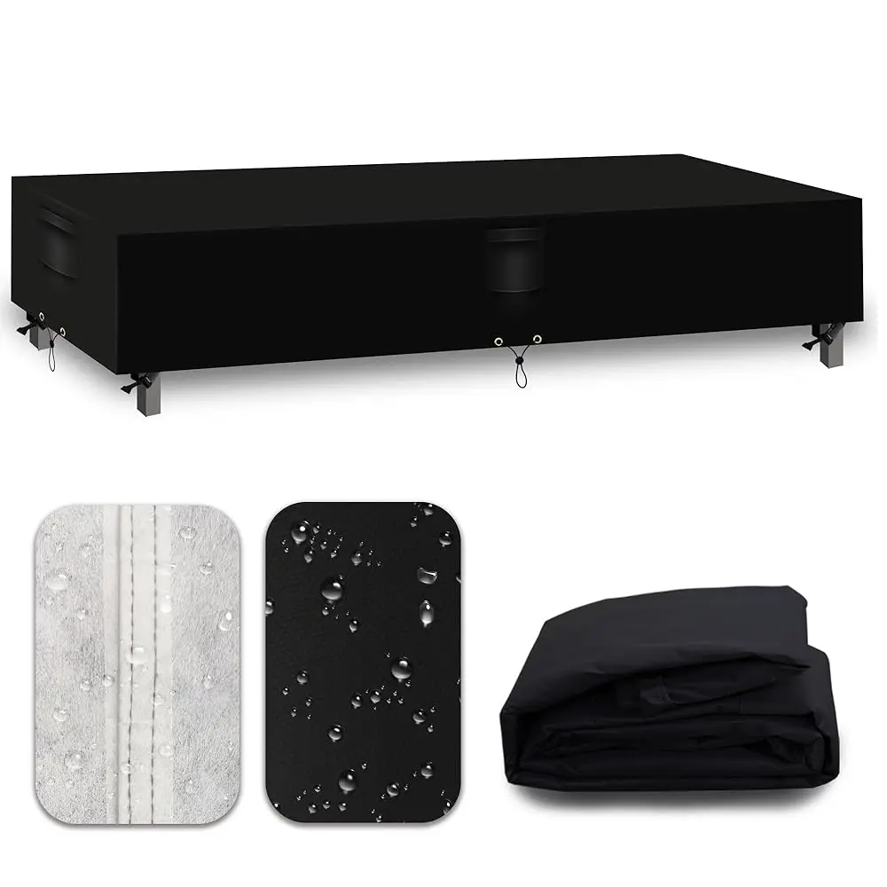 

Heavy Duty Patio Furniture Covers Waterproof, Outdoor Table Cover, Sectional Couch Sofa Cover Rectangular, 600D Canvas Oval