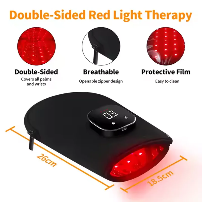 

660nm 850nm Near Infrared LED Red Light Hand Palm Finger Wrist Gloves
