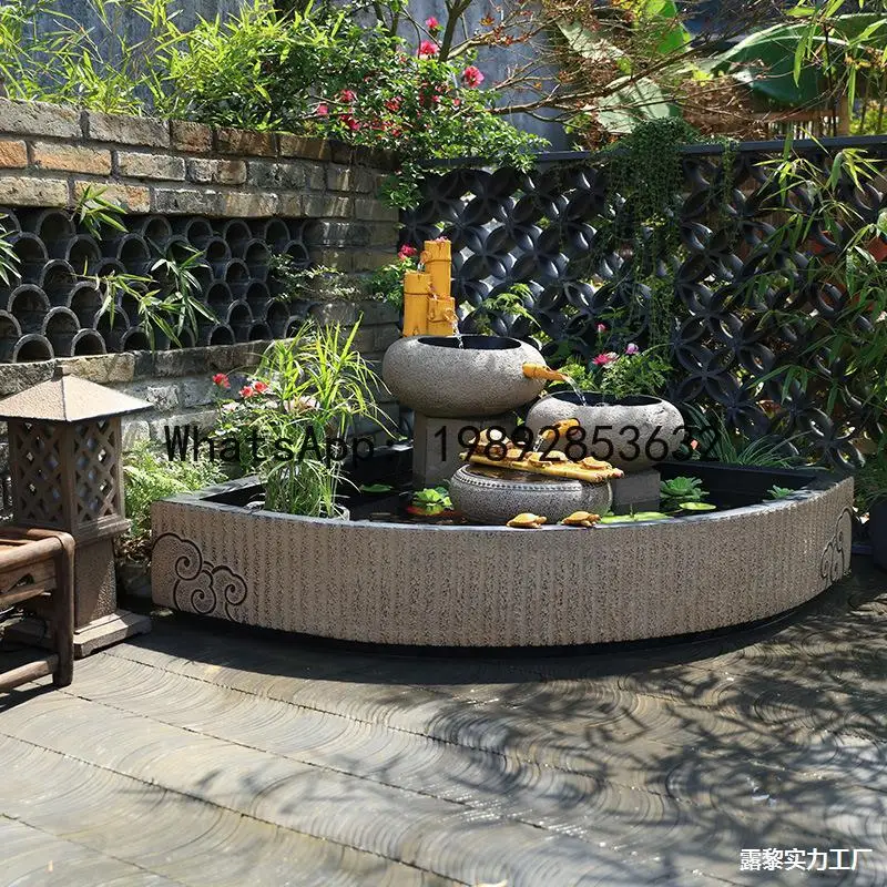 LYY Landscaping Courtyard Garden Decoration Landscape Rockery Water Feature Fountain Fish Pond Ornament Balcony Fish Tank