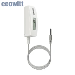 Ecowitt WN34L Cyfrowy termometr basenowy z wyświetlaczem LCD, wodoodporny czujnik temperatury wody, łatwy w montażu, czujnik kablowy 10 stóp