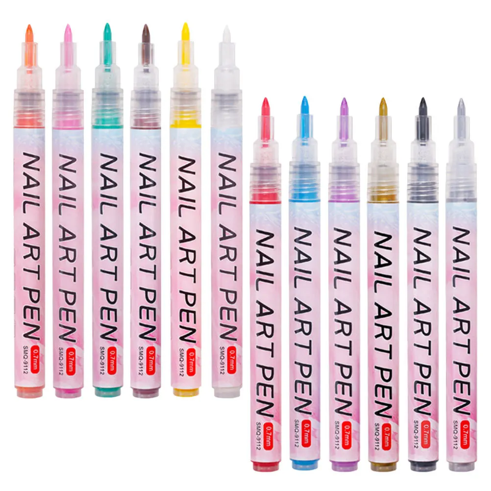 12 قطعة أدوات الرسم الفنية لوازم الفن لتصميم ثلاثي الأبعاد أقلام طلاء الأكريليك طلاء الأظافر أقلام الكتابة على الجدران مستلزمات الأظافر مجموعة ديكور #3