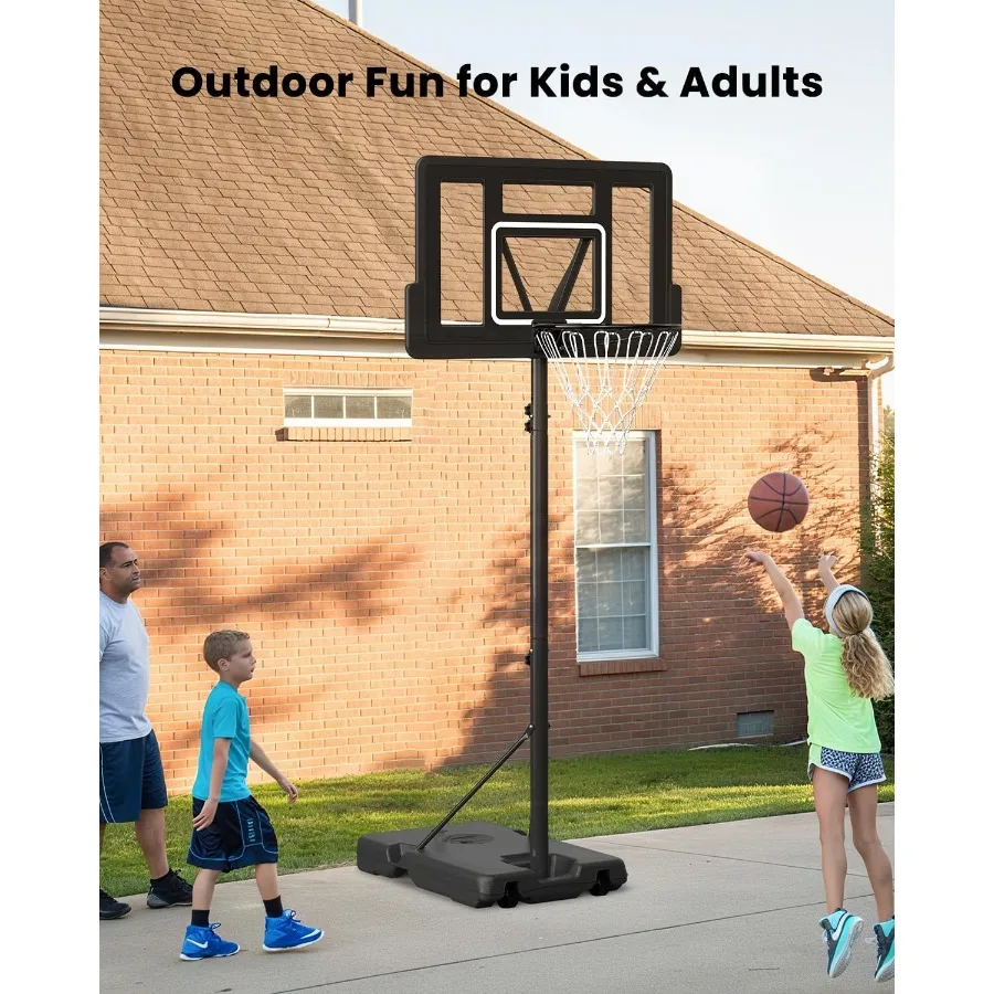 Tragbarer Basketballkorb 5.610FT, verstellbares Basketballtorsystem, 44-Zoll-Basketballkorb für den Außenbereich, für Jugendliche und Erwachsene i