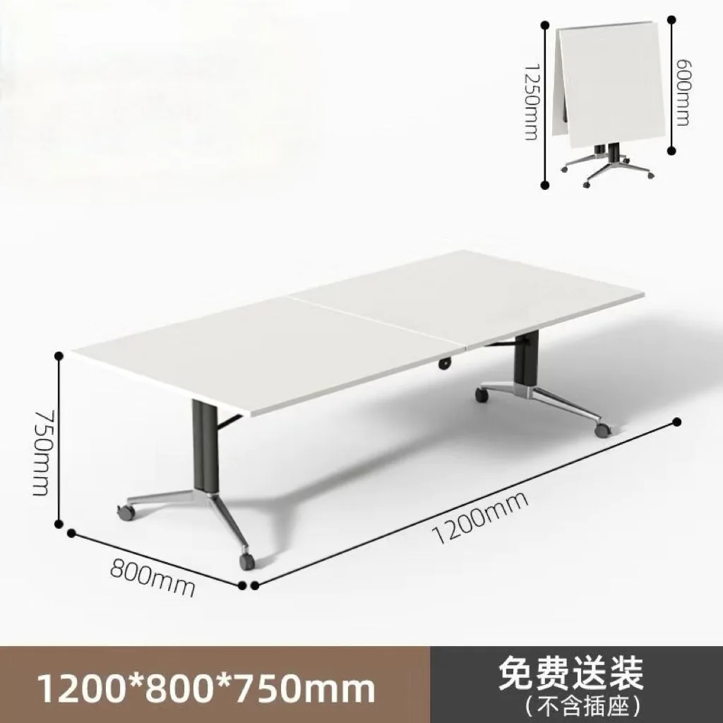 Foldable mobile strip table Conference table Dirt-resistant thickened with wheels Training table Desk Reception negotiation