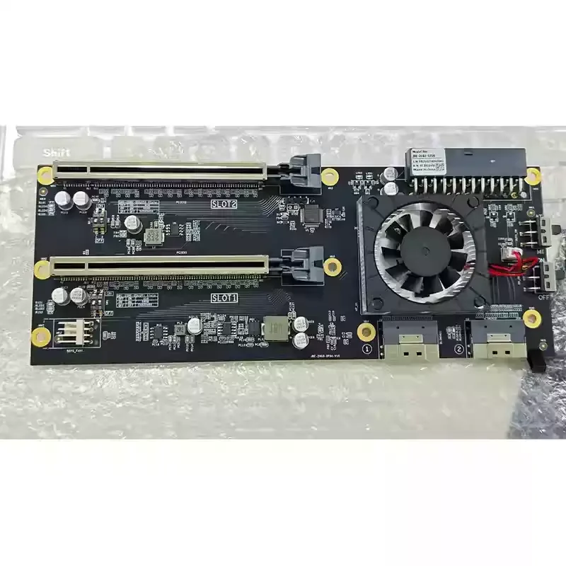 Double-wide dual-slot graphics card holder pass-through x8x8 expansion PEX8749PCIe3.0x16x16ATX power supply
