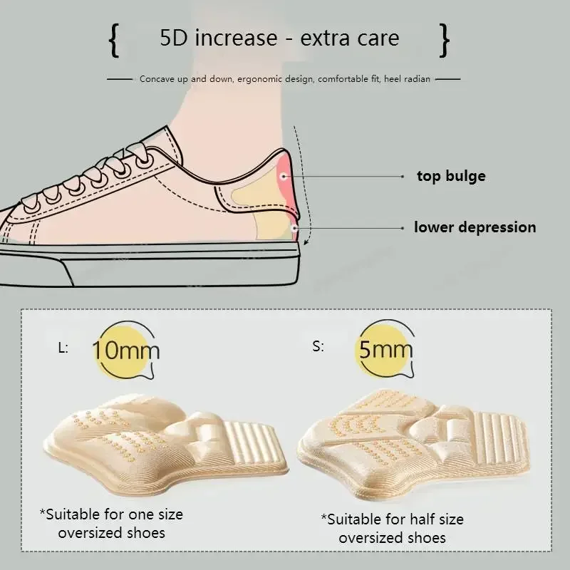 2024 Heel Stickers Heel Protectors Sneaker Shrinking Size Insoles Anti-wear Feet Shoe Pads Adjust Size High Heel Cushion Inserts