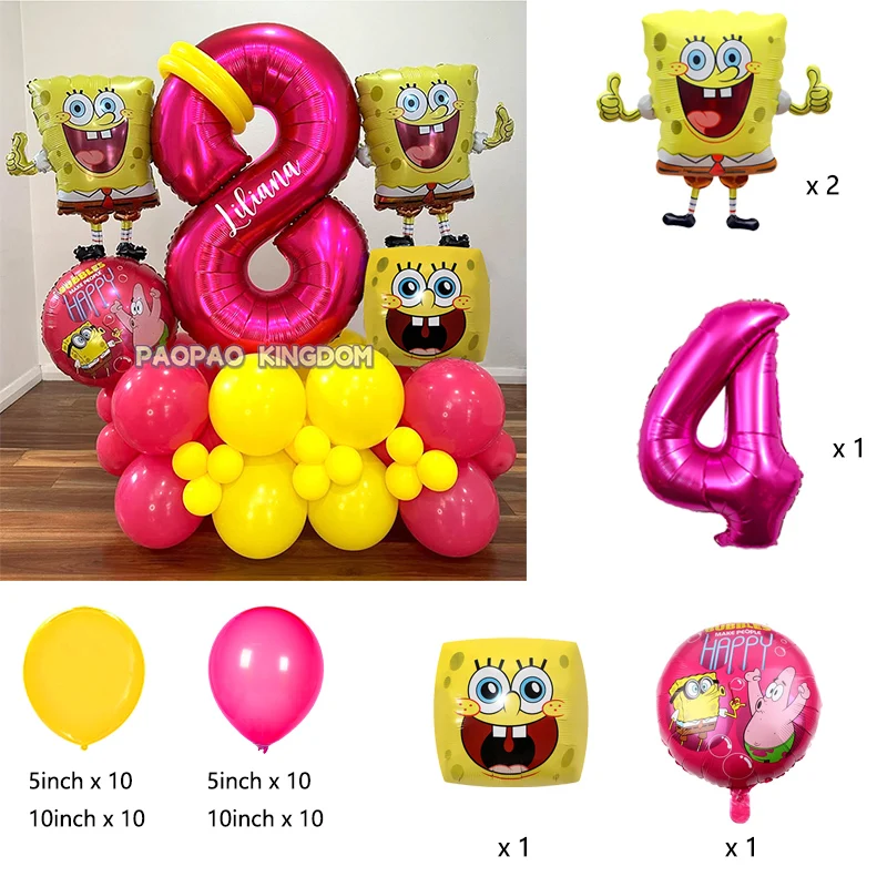 Niedliche SpongeBob Schwammkopf Aluminiumfolien-Ballons für Kindergeburtstage, Babypartys, Eventdekoration und Partyzubehör – Detail 13