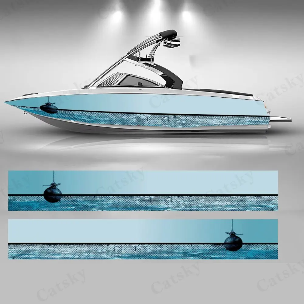 

Fishing Nets at Sea Boat sticker vinyl ship pontoon deck Boat fishing decorative pontoon boats decal