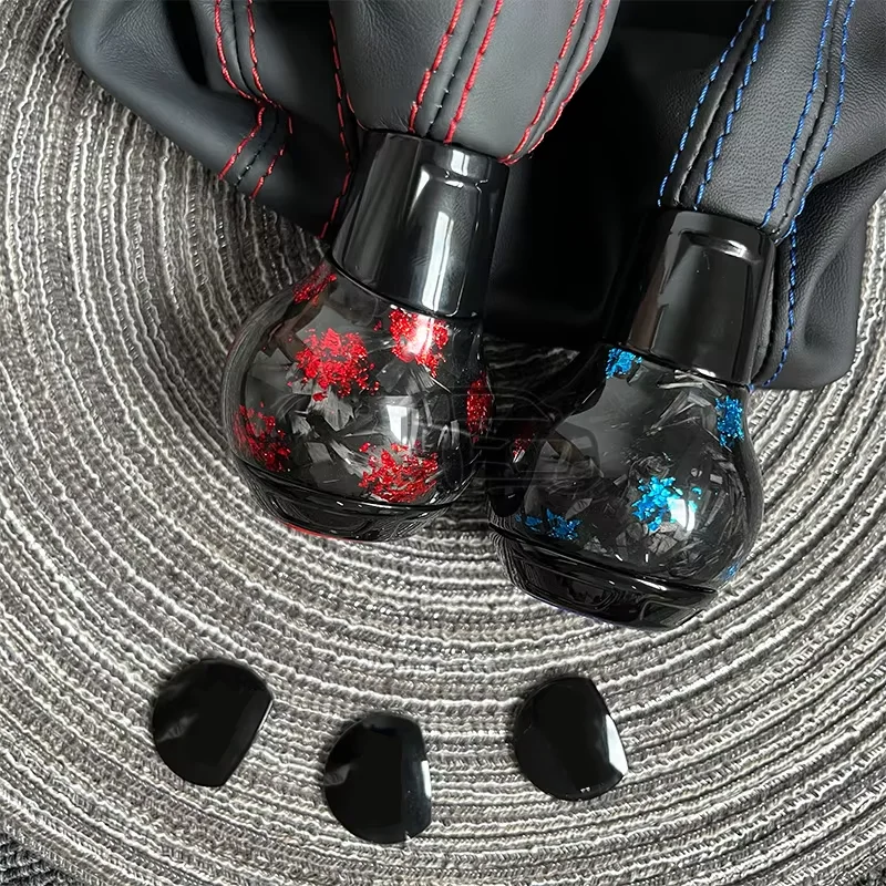 carbon fiber Gear Shift Knob For Golf 7 7.5 GTI Car Shift lever knob LHD Red forging Blue forging