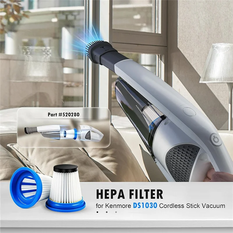 YCOC-520280 Filtro in plastica per aspirapolvere senza fili Kenmore DS1030, filtro di ricambio per pulitore leggero Kenmore DS1030