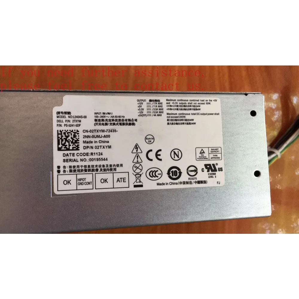 

Для блока питания DELL L240AS-01 R0NM7 HU240AS-00 F484X H240EM-00 H62JR