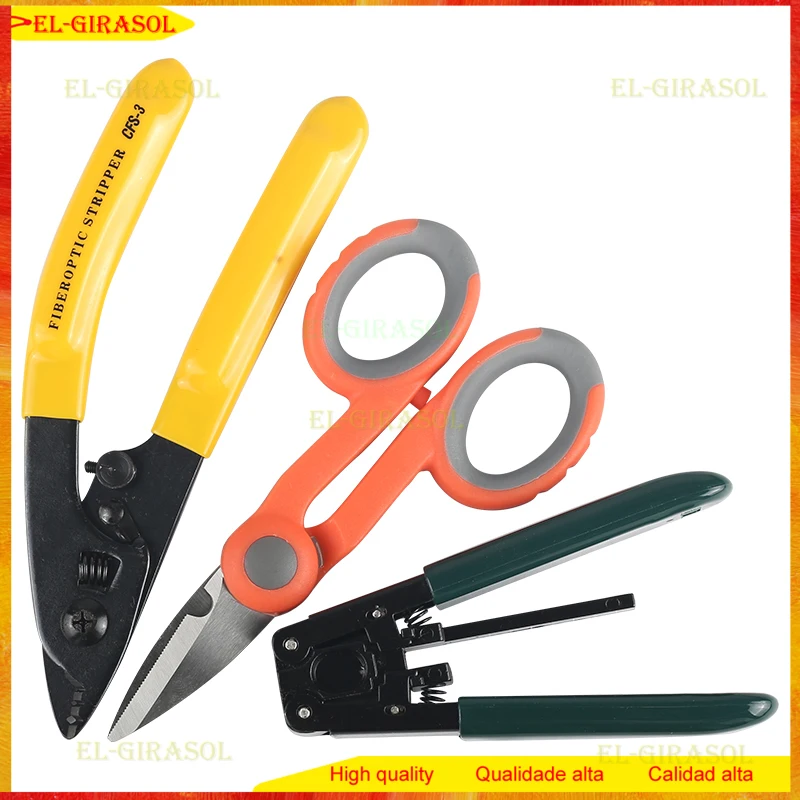 

3 In1 Splice Tool Kits CFS-3 Fiber Optic Stripper And Drop Cable Stripper CFS-3 Fiber Optic Kevlar Scissors FTTH