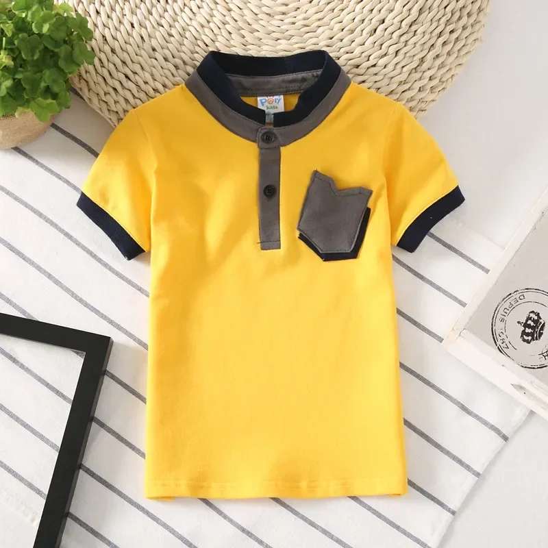 2025 Fashion Kids Boys Polo Shirts Teens 2-14 Years Cotton Short Sleeve Baby Boy Polo Sports Shirt Tops Children Clothing