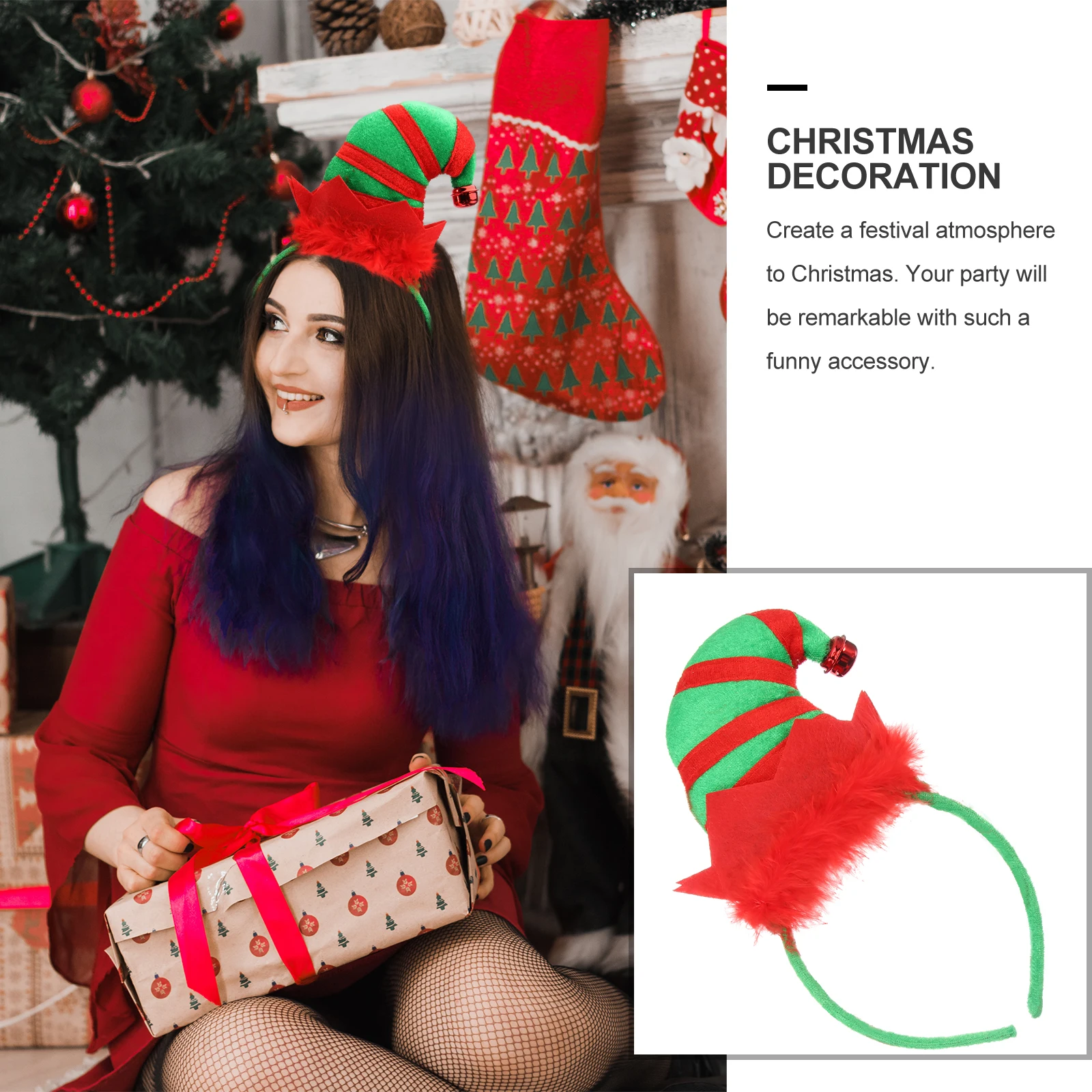 

Christmas Hair Hoop Headdress Headwear Cute Design Lightweight Size Fit Comfortable Wear Reusable Ideal Parties Carnival