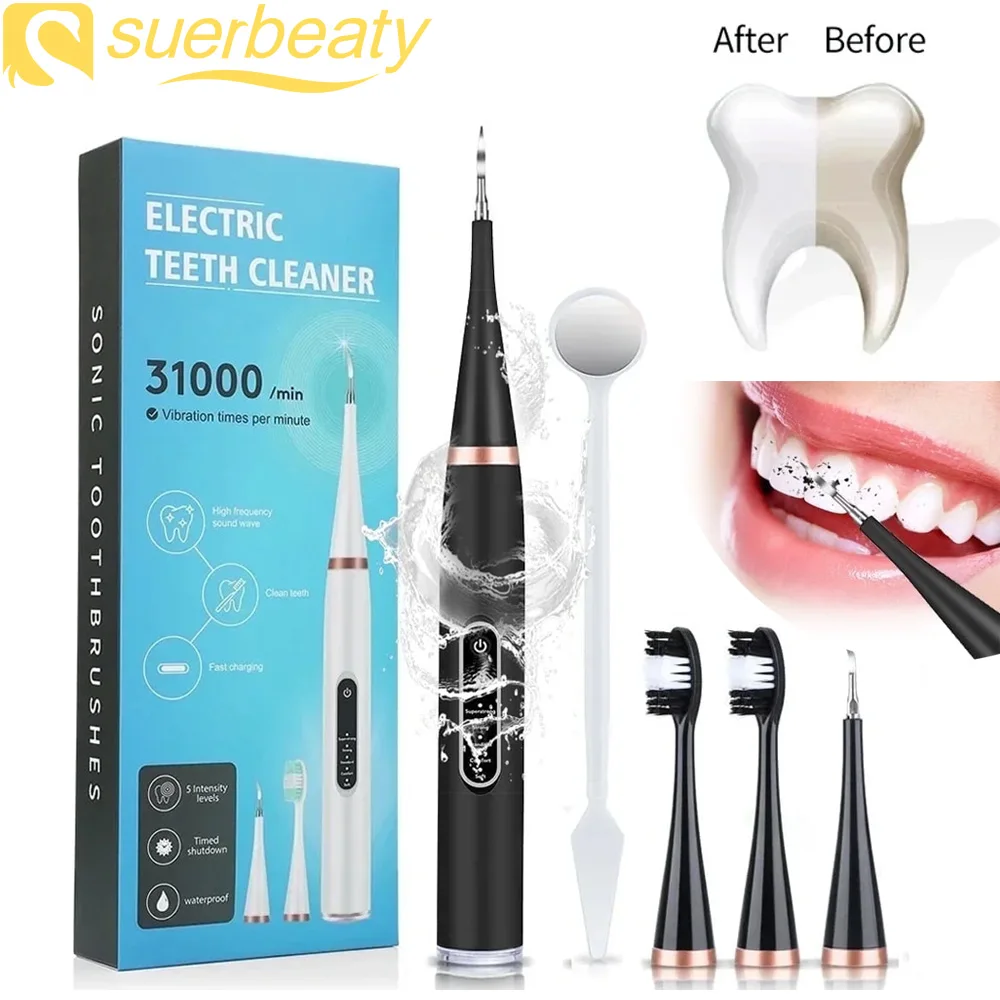 Ultrasonic Dental Calculus Remover Teeth Plaque Scaler Tartar Eliminator Stains Cleaner Electric Dental Tooth Stone Remover