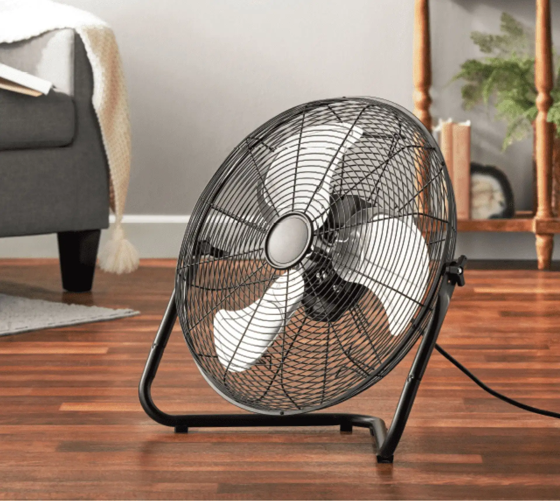 20 inch 360 Degree Pivot High Velocity Steel Floor Fan with 3 Speeds and Wall Mount Option , Black | USA | NEW