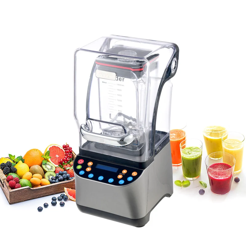 High Power Multifunctional Heavy Duty Commercial Home Blender Low Noise Smoothie & Milkshake Maker With Soundproof Cover