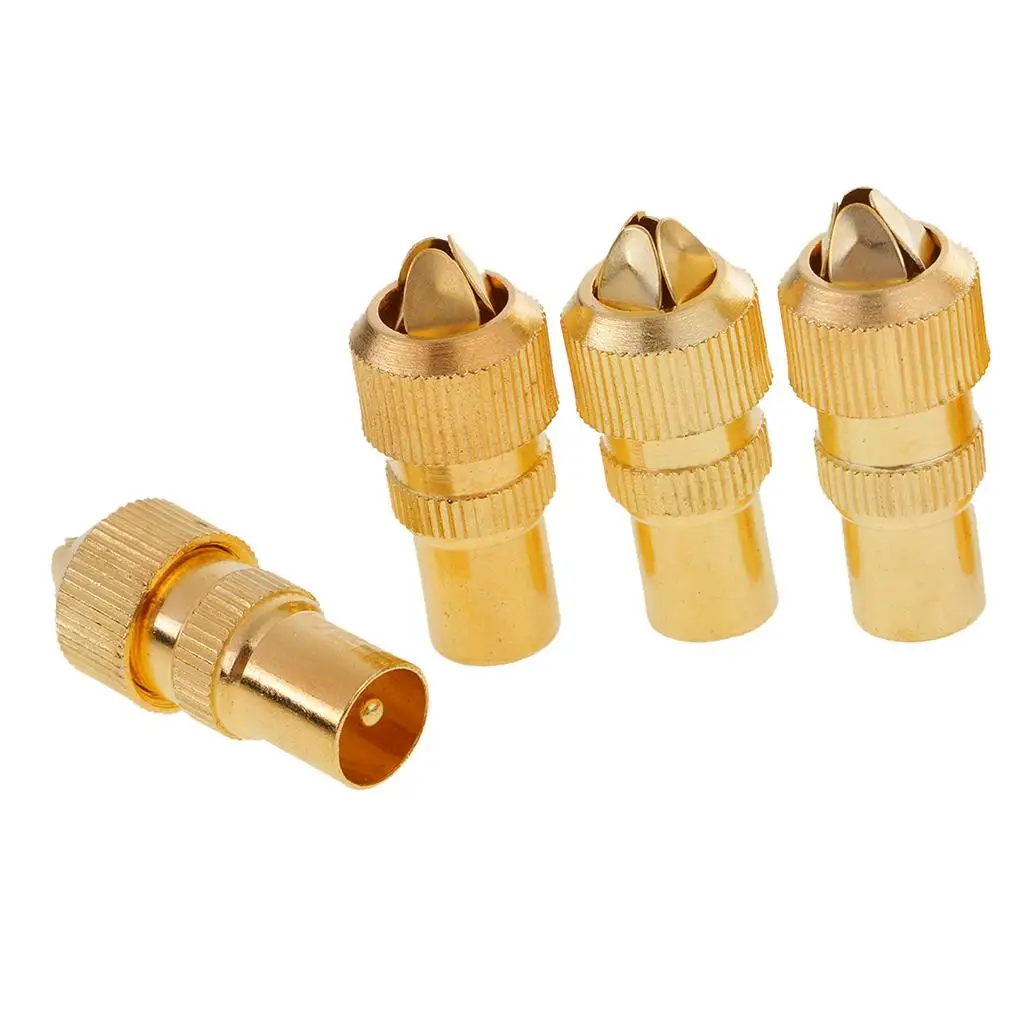 Coaxial Adapter Gold RF Male Connector Straight Aerial Cable Adaptor for TV Signal Wire Management