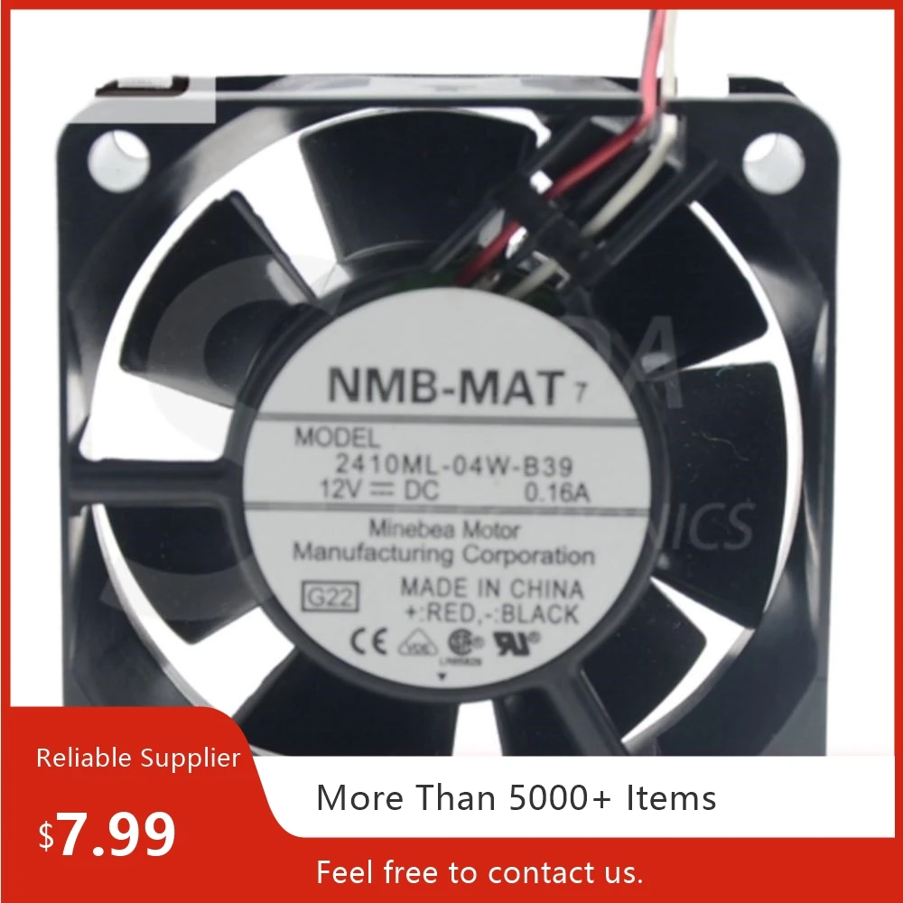 

6025 Вентилятор для NMB 2410ML-04W-B39 60x60x25 мм DC 12 В 0,16 А Высокопроизводительный охлаждающий вентилятор с двумя шариками