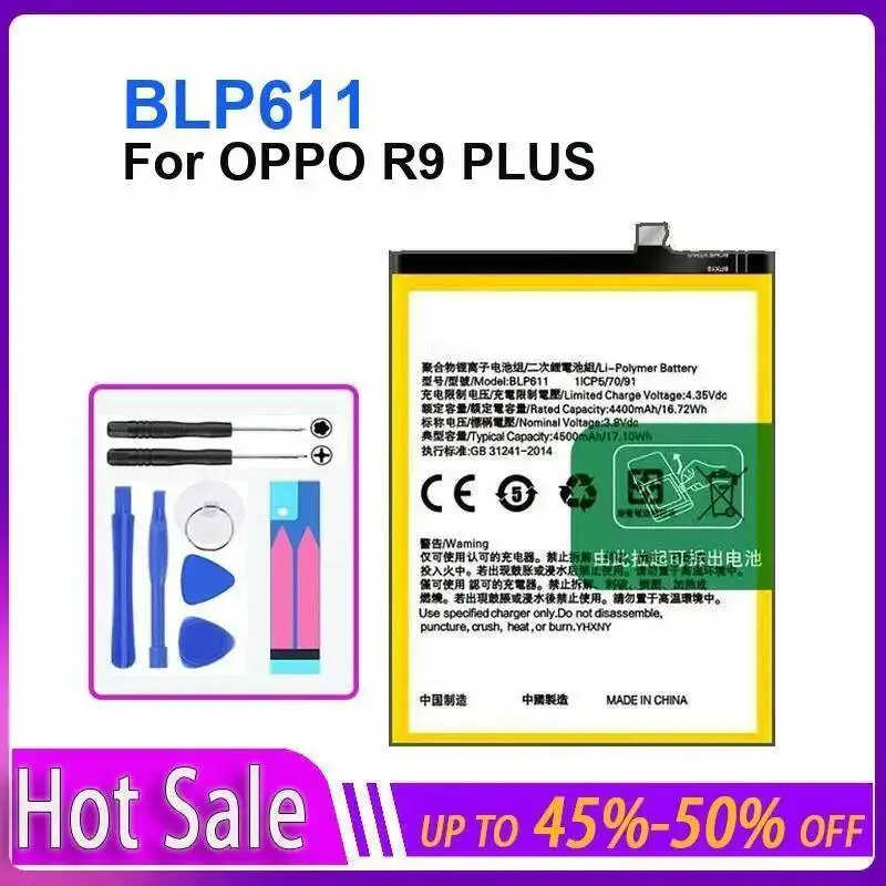 BLP611 Robust 4500Mah Mobile Phone Battery For Oppo R9 Plus