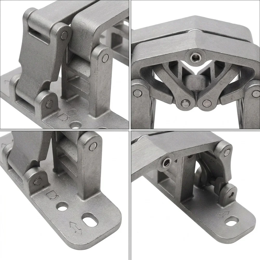 Stainless Steel Concealed Hinge for Heavy Doors 12.8 for x 6.9 cm Silver Tone Type for Smooth Alignment and Quiet Operation