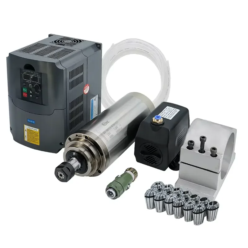 

400Hz 24000RPM 110V 220V 380V 3KW Water Cooled Spindle ER20 Collet Set 3KW Spindle Kit With Inverter 4KW for Wood Working