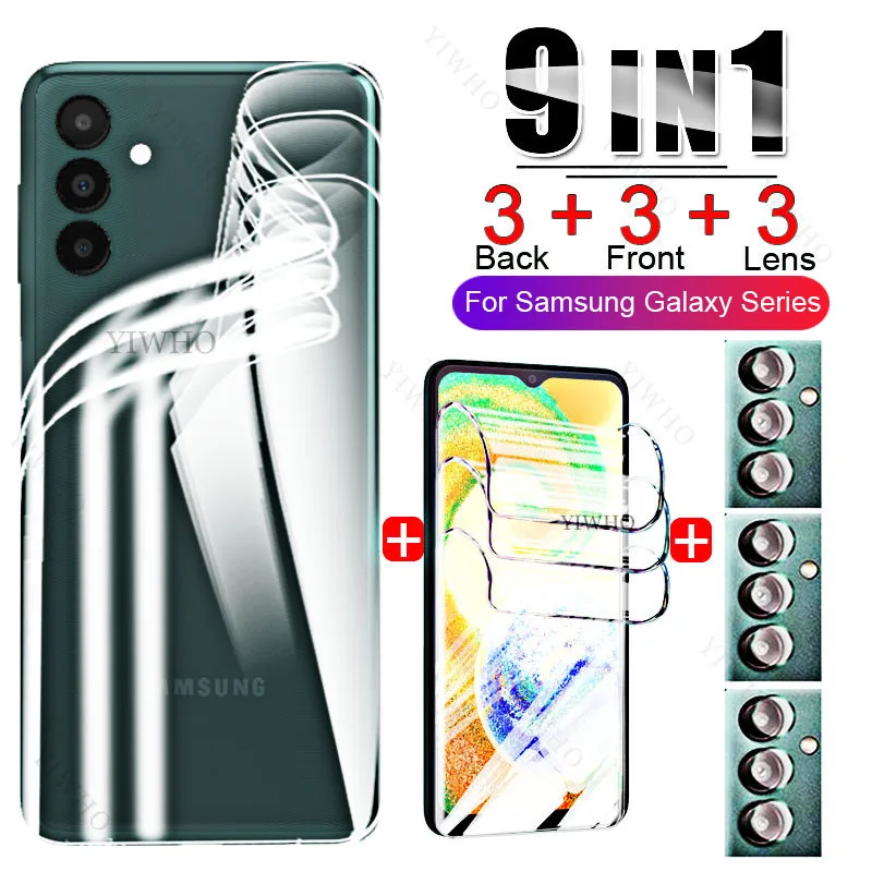 9IN1 Water Gel Film for Samsung Galaxy A04s Screen Protector+Back Hydrogel Film+Lens Glass for Samsung A04s A04e A03s A52s A21s