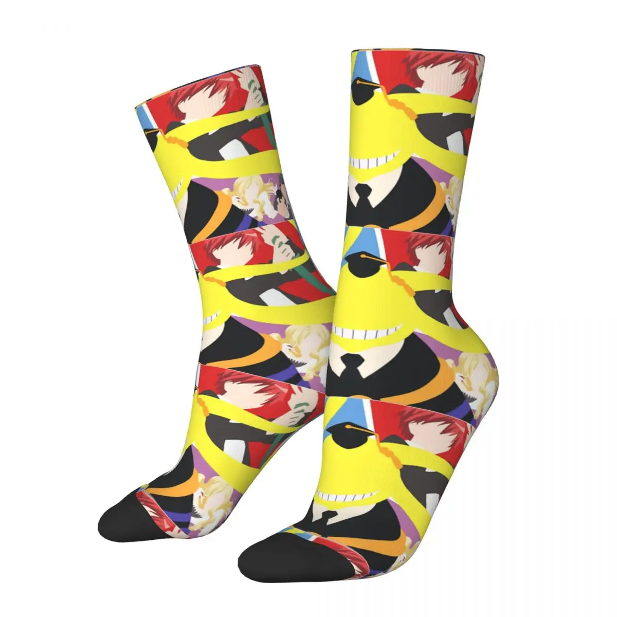 Hip Hop Retro Koro-Sensei And Class Crazy Men's Compression Socks Unisex Ansatsu Kyoushitsu Harajuku Seamless Printed Crew Sock