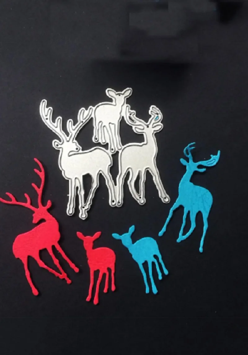 Metal Cutting Dies For Card Making Christmas Deer Mold Decoration Scrapbook Paper Craft Knife Mould Blade Punch Stencils