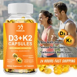 Yimiduk Vitamin D3 K2 Capsules Daily Supplement Supports Healthy Immune System Heart And Strong Bones Vegetarian Capsules