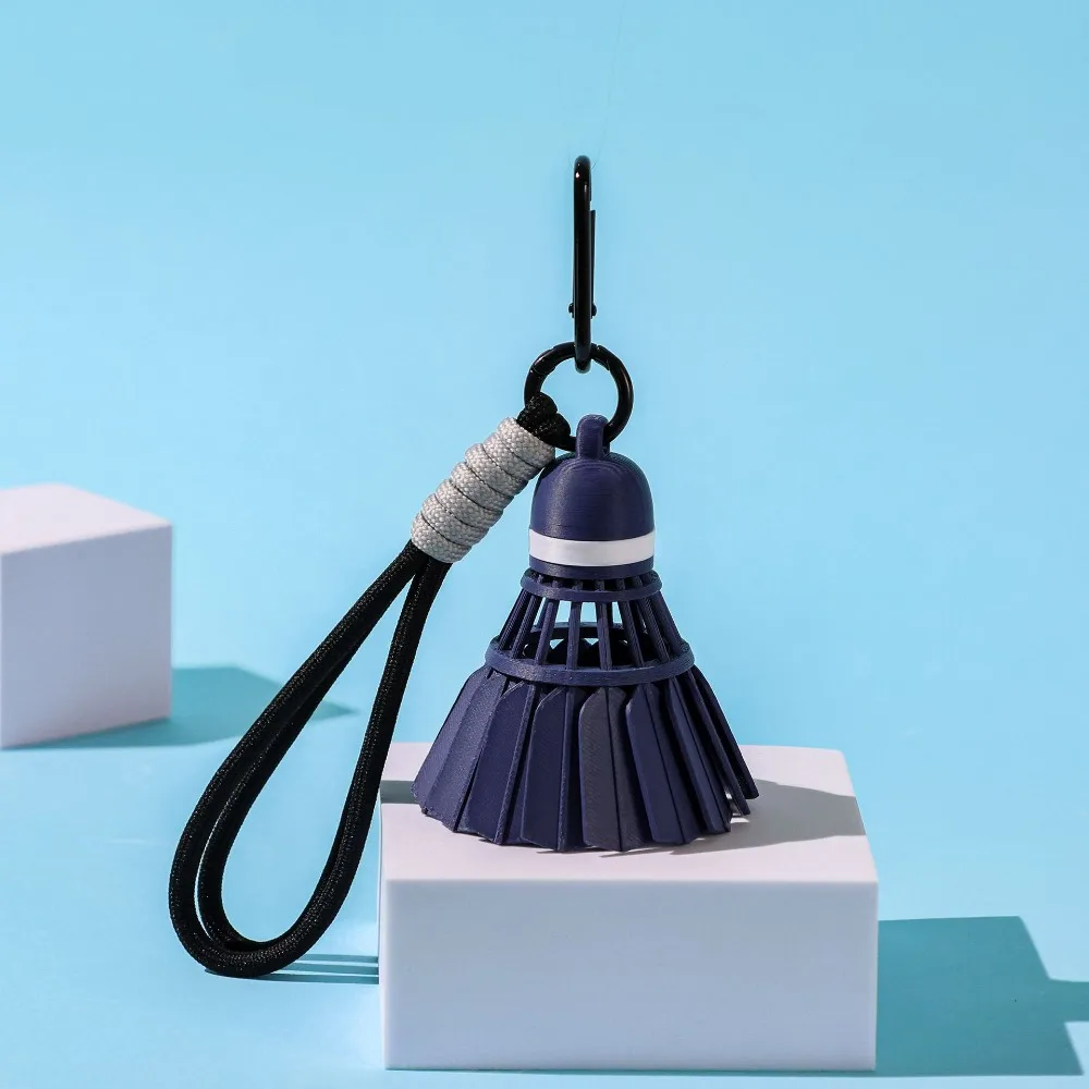 Creative 3D Printed Badminton Keychain Multicolor Shuttlecock Shape Badminton Bag Charm Decorative Sports Keychain Gifts
