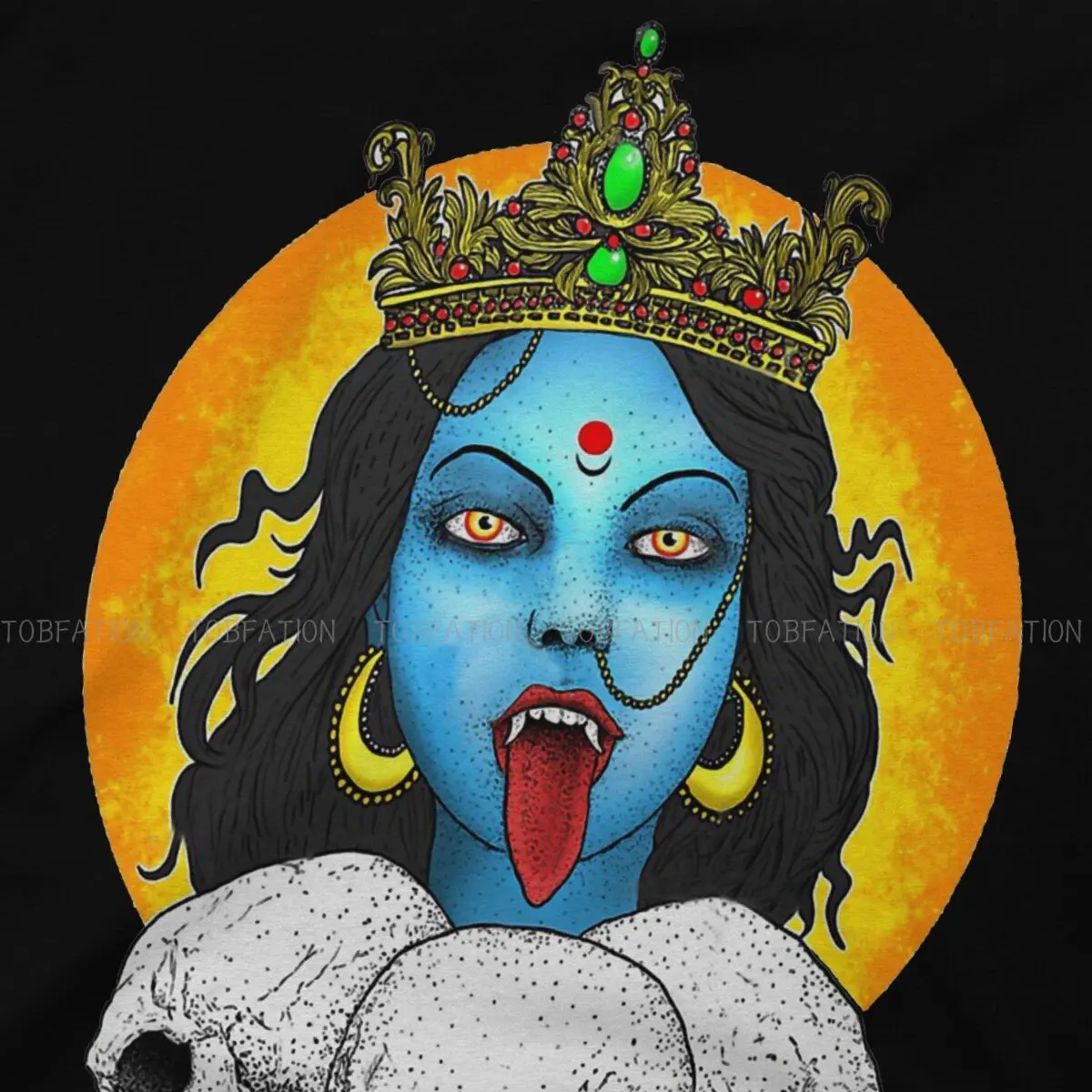 Kali Hindu Goddess Round Collar TShirt Shiva Hindu God India Lingam Polyester Original T Shirt Men Clothes Individuality