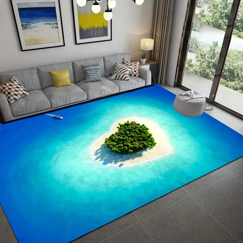 

Большой ковер для гостиной, Большой Волнистый пляжный ковер для детской комнаты, синий кухонный коврик, напольный ковер, современный коврик для входа, ковер для ванной комнаты
