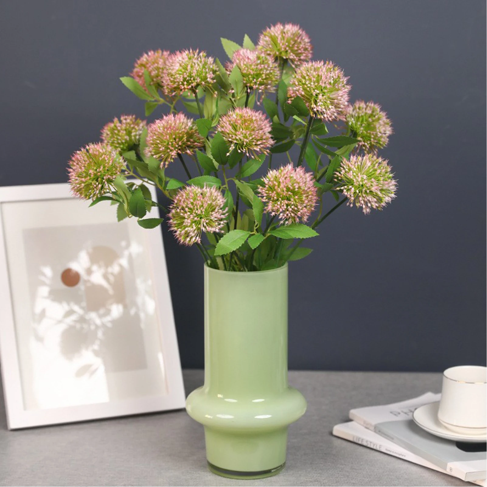 5pcs Simulated Scallion Balls Dandelion Flower Arrangement Lifelike Dandelion Artificial Flowers For Home Decor Wedding Floral