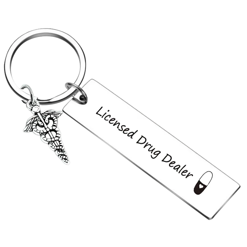 Licensed Drug Dealer Gift Keychain Pharmacy Expert Gift Key Rings Pharmacist Pharmacy Technician Graduate Gift