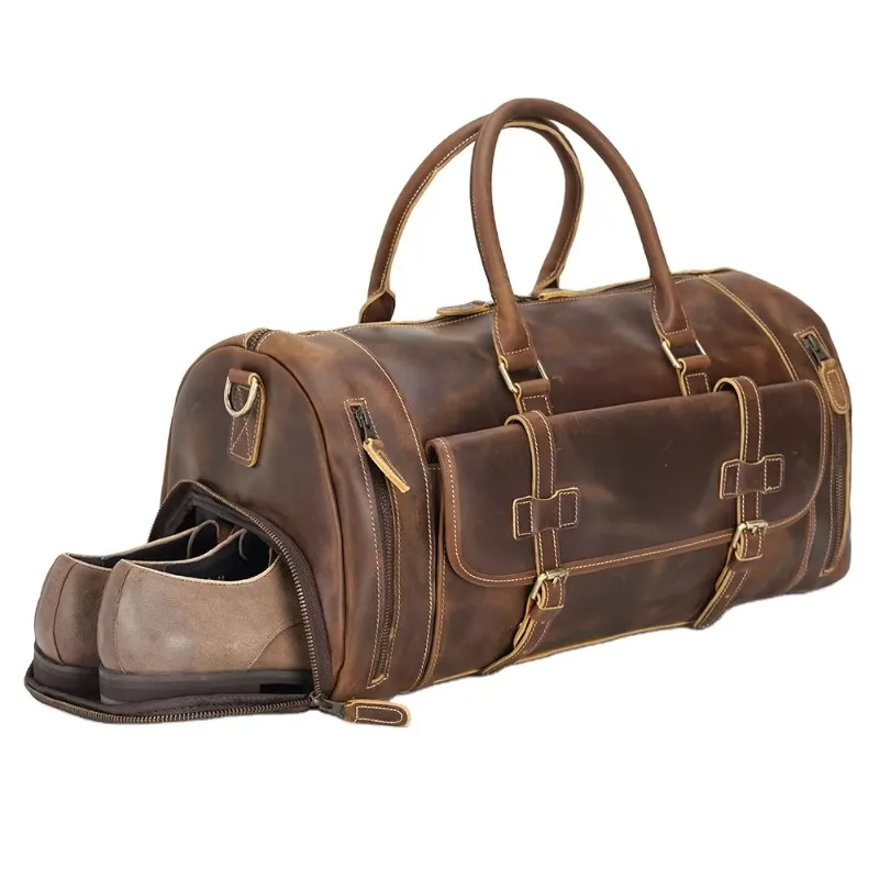 Leather Duffel Bags for Men To Carry Overnight Weekend Gym Travel Bags Wholesale Leather Duffel Bags