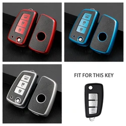 3 Buttons TPU+Leather Car Key Case Cover For Nissan Qashqai X-Trail Juke J11 Murano Tiida Altima Maxima Livina Nismo Accessories