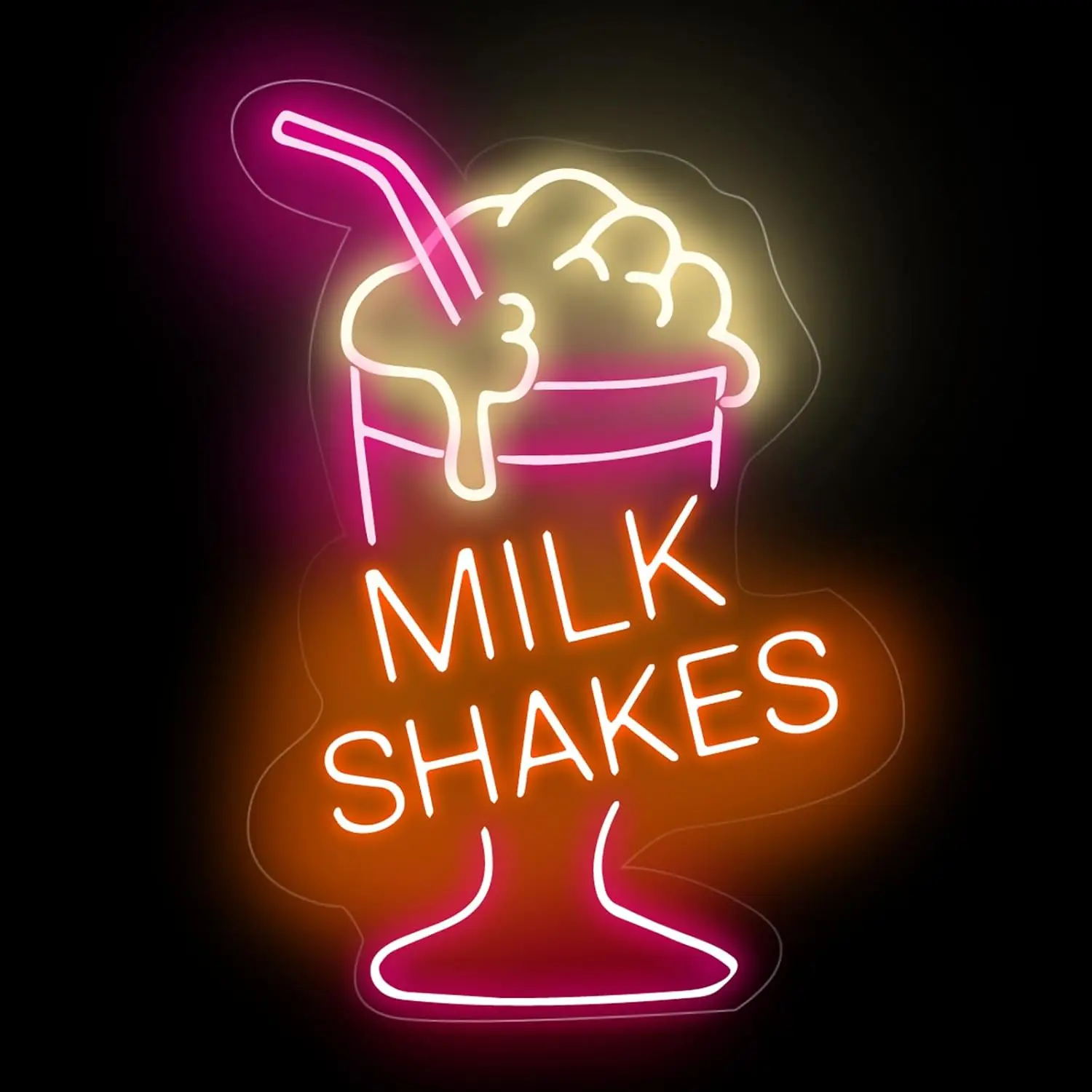 

Milk Shake Neon Lights, Coffee Shop Bar Decoration Beverage Sign Led Neon Lights Restaurant Coffee Lighting Sign