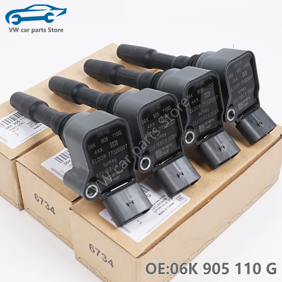 06L905110D 4 PCS Ignition coil For EA888 GEN3 Audi A3 A4 A5 A6 A7 Q5 VW EOS GOLF MK7 New Tiguan Passat B8 1.8T 2.0T 06K905110G