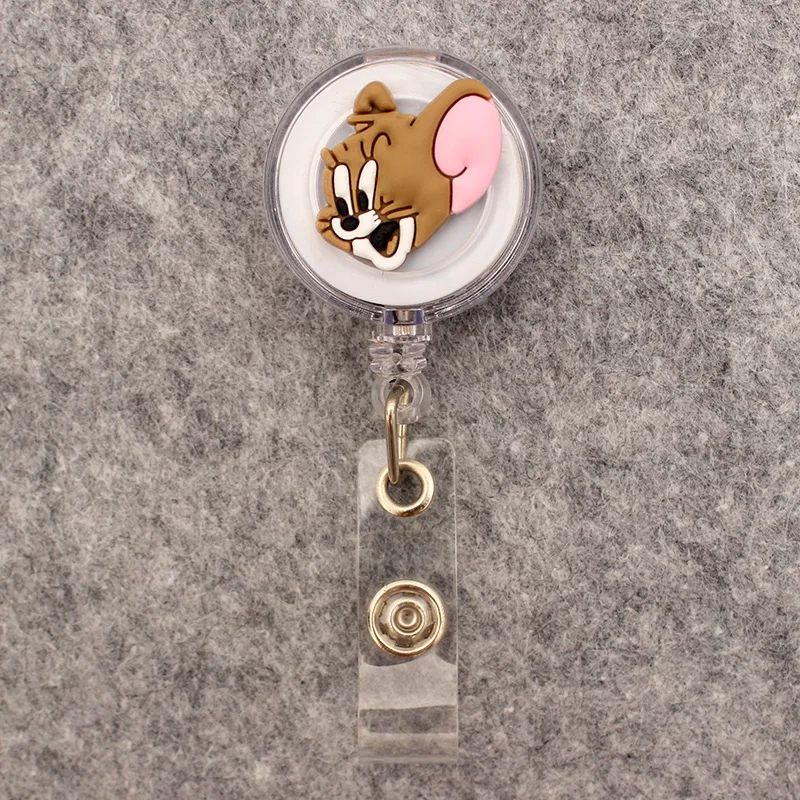 Cute Mouse Cartoon Cat Retractable Badge Reel For Nurse Doctor Card Holder Office Hospital Supplies Boy Girl Name Card