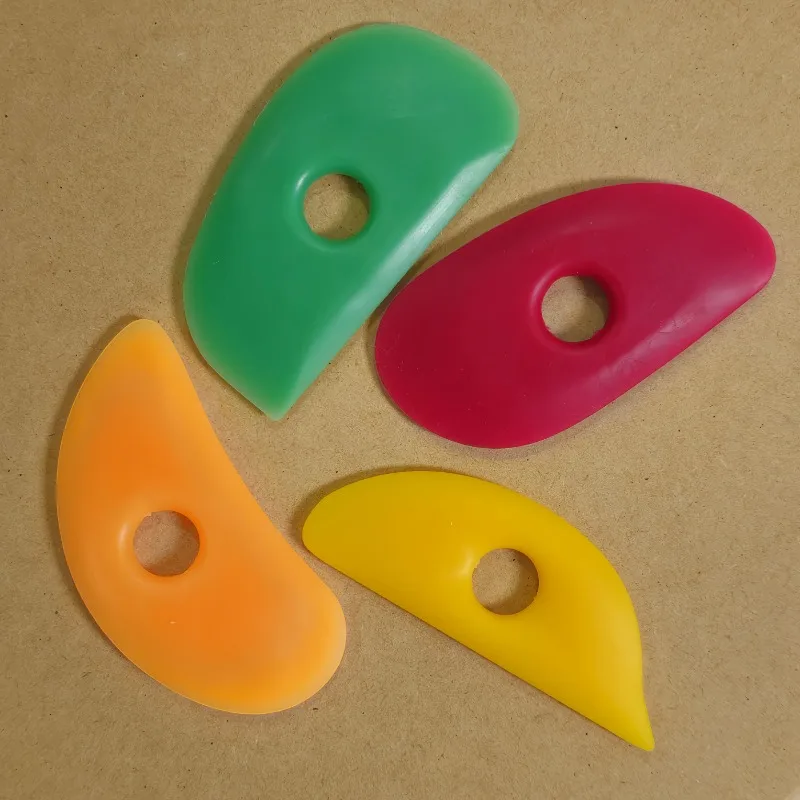 Ferramentas de raspar cerâmica de silicone, escultura em cerâmica, acessórios de modelagem, faça você mesmo, gravura de argila, suavização para artesãos, amadores, sem carregamento
