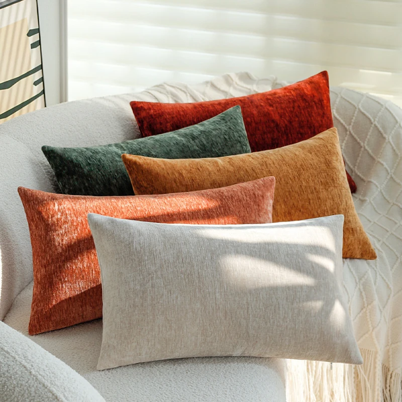 30x50 Solid Chenille Decorative Pillow Cover Skin-Friendly Soft Pillowcase for Bedroom Living Room, Sofa Modern Simple Style