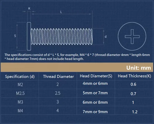 Imagen 2 del producto M1.2 M1.4 M1.6 M2 M2.5 M3 M4 M5 M6 Cruz niquelada Ultra delgada cabeza de oblea plana tornillos para ordenador portátil