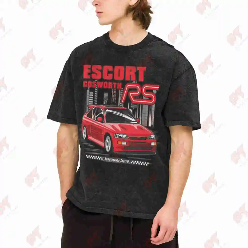 Escort RS Cosworth Vintage Washed Tee Pure Cotton T-Shirt