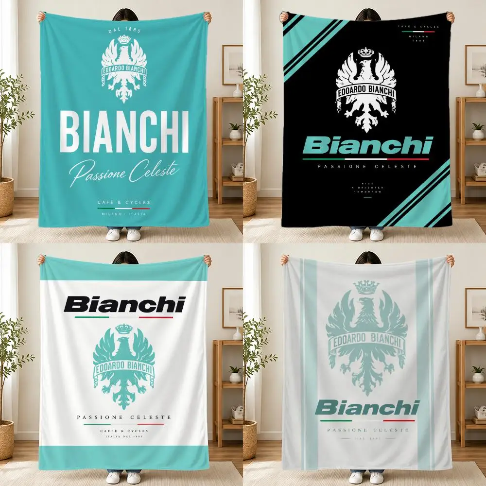Brand Bianchi Bike Throw Plush Flannel Throw Blanket, Sofa Bed Travel Picnic Home Textile Decor